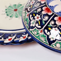 Блинница узбекская Риштанская Керамика «Узоры», d=24 см, синий