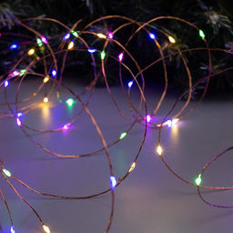 Гирлянда Нить 20 м роса, IP20, медная нить, 200 LED, свечение мульти, 12 В - Luazon lighting фото 3