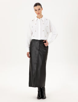 Beyaz Oversize Uzun Kollu G_mlek - Pierre cardin фото 4