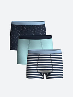 Bask?l? Erkek ?ocuk Boxer 3l?