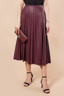 Юбка-гофре из мягкой эко-кожи - Vilatte фото 4