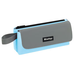 Пенал мягкий 2 отд. Berlingo "Aqumarine", 225*110*45 (BR-PM-090502) 1 карман, полиэстер с силиконом