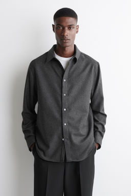 CAMISA DE FRANELA DE LANA RELAXED FIT - H&m фото 7