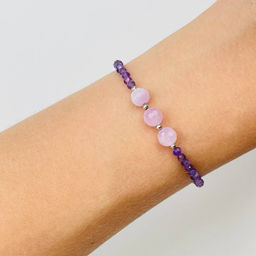 Браслет из Аметиста и Кунцита