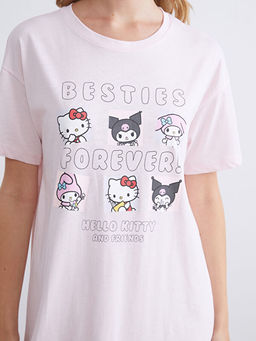 Bisiklet Yaka Bask?l? Kad?n Gecelik