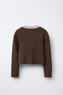 CHAMPION ® X ZARA CONTRAST NECK RIBBED SWEATER  фото 2