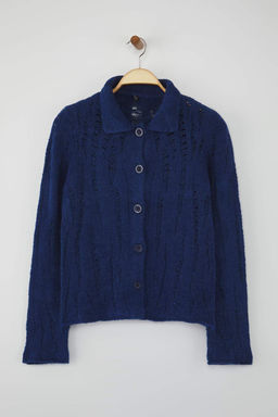 Indigo Fitted/Vucuda Oturan Buklet Iplikli Triko H?rka TWOAW26HI00192
