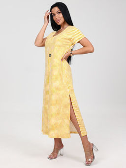 631 ПЛАТЬЕ ЖЕНСКОЕ (Желтый/полоса) - А-дина фото 4