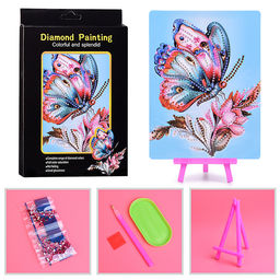 Мозаика алмазная "Бабочка на цветке" 15*20см