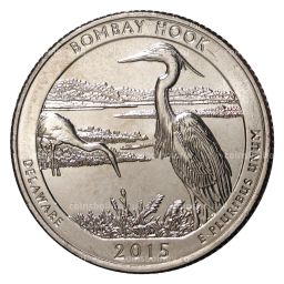 Монета 25 центов 2015 года D №29 Национальные парки - Национальное убежище дикой природы Бомбай-Хук