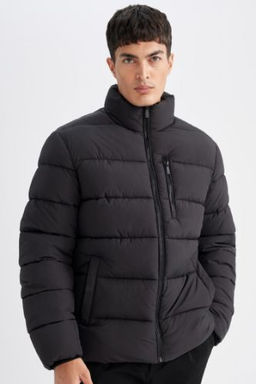 Su Itici Ruzgar Gecirmez Sisme Mont Slim Fit Dar Kesim Dik Yaka Fermuarl? Cepli