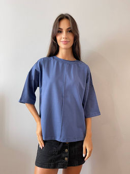 K10774 Футболка OVER SIZE СИНИЙ