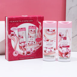Подарочный набор косметики «Нежность и красота», гель для душа и пена для ванны, 2×250 мл, Чистое счастье