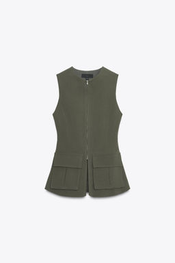 STRETCH COTTON TOP WITH POCKETS