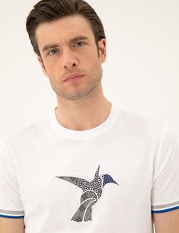 Белая футболка узкого кроя с круглым вырезом - Cacharel фото 2