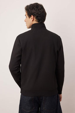 Siyah Regular/Normal Kesim Kal?n Dik Yaka Sweatshirt TMNAW26SW00025 - Trendyolmilla фото 4