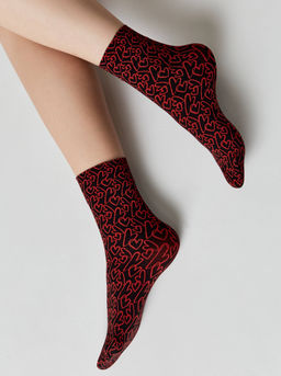 CONTE FANTASY Плотные носки с рисункамиLove nero-bianco 23С-83СП