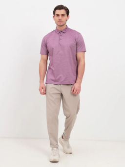 Джемпер мужской с воротником поло короткий рукав GREG G144-PM1246T-LT1635 (бордо)