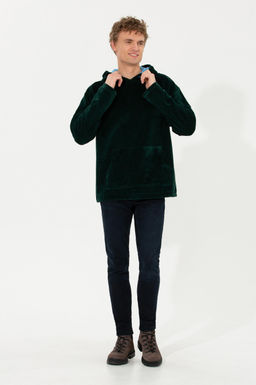 U. S. Polo Assn Мужская зеленая комфортная толстовка с капюшоном - U.s. polo assn фото 4