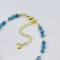 Браслет из Аквамарина и Лунного камня 18 см +