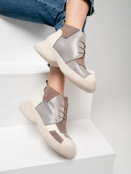 Ботинки 305.927be.Бежевый латте капучино замша/мех