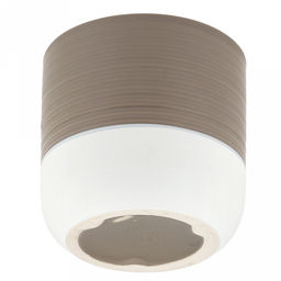 Кашпо для цветов керамическое "Баланс" 0,56л, д10,3см, h10см, внутренний д9,5см, фактурный глянец, белый/серый, с биркой, в коробке (Китай)