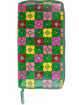 Кошелек кожа ручной принт №1141/7