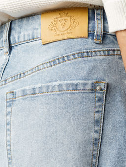 Юбка А-силуэта Vilatte D56.118 деним голубая  фото 3