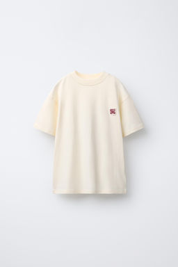 PLAIN T-SHIRT WITH PATCH APPLIQU_
