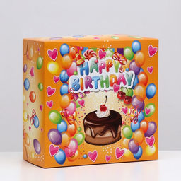 Цена за 5 шт. Коробка для торта Happy Birthday, 24 х 24 х 12 см, 1,5 кг - UPAK LAND фото 2