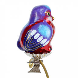 Елочная игрушка фигурка стеклянная Певчая птичка-3 4,5х5х7,5см, ручная художественная роспись, подарочная упаковка (Россия) - Домашняя мода фото 3