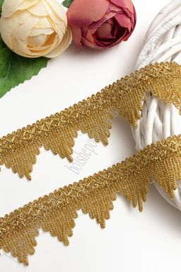 Тесьма декоративная бахрома 4 см*10 ярд (SF-115) золото