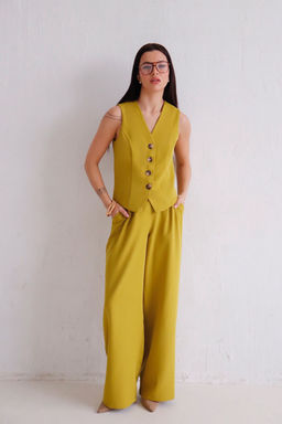 12441 Костюм брючный с жилетом шафран - Martichelli фото 2