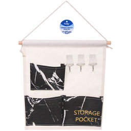 Цена за 2 шт. Карман настенный 3 отделения 3 крючка "ИДЕЯДОМА", цвет черный, 34*30см (лейбл Селфи)