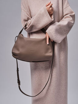 Сумка багет на плечо Deboro 30963 тауп