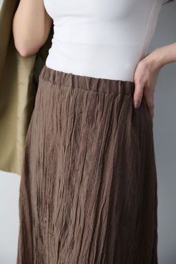 Kahverengi Burusuk Astarl? Maxi Asimetrik Etek TWOSS26ET00160 - Trendyolmilla фото 4