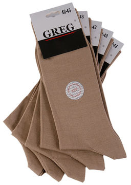Носки мужские (в упаковке 5 пар) GREG G-6/05 кофейный фото 2
