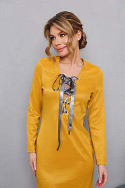 Платье AMORI 9822 горчица  фото 2
