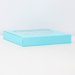 Коробка для конфет 25 шт., голубая, 22×22×3.5 см