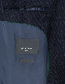 Lacivert Slim Fit Ekose Y_n Tak_m Elbise