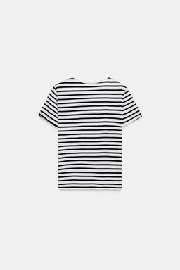 CAMISETA LAVADA MANGA CORTA / rayas