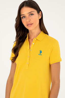 Женское шафрановое трикотажное платье Неожиданная скидка в корзине - U.s. polo assn фото 2