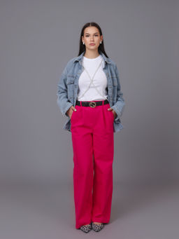 Женские Брюки широкие палаццо. С046 Фуксия от фабрики Спортсоло