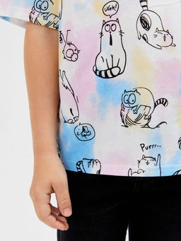 ACOOLA / Футболка детская для девочек Mara набивка  фото 3