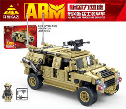 Конструктор "KAZI" 395 дет. "Бронеавтомобиль + фигурка" (KY84159) в коробке (р)