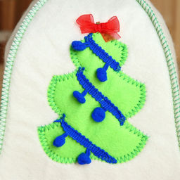 Шапка для бани  Новогодняя Ель и синие бусы, белая - Simaland фото 2