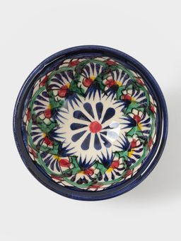 Пиала узбекская Риштанская Керамика «Узоры», 110 мл, d=8.5 см, синяя МИКС