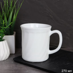 Кружка 270 мл 9 см рифленая белая А / XCB250YF white /уп 6/48/ 619409 - Галеонтрейд фото 2