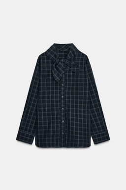 CHECK POPLIN SHIRT WITH POCKET SQUARE - Zara фото 8