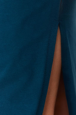 TRENDYOLMILLA Antrasit %100 Pamuk Eskitme Efektli Y?rtmacl? Shift/Rahat Kesim Orme T-shirt Elbise TWOSS24EL00140 фото 9